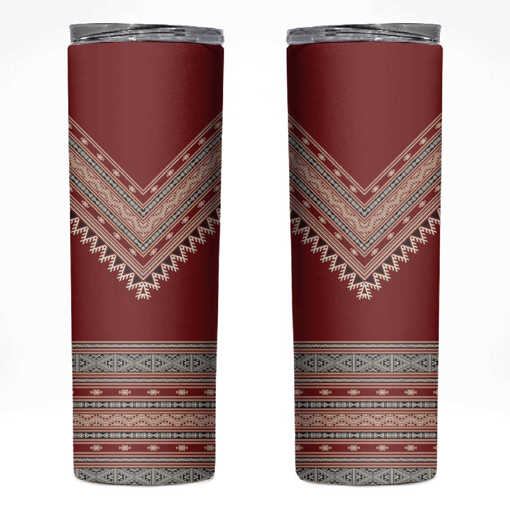 Tunisian Embroidery Pattern Skinny Tumbler - African Pride
