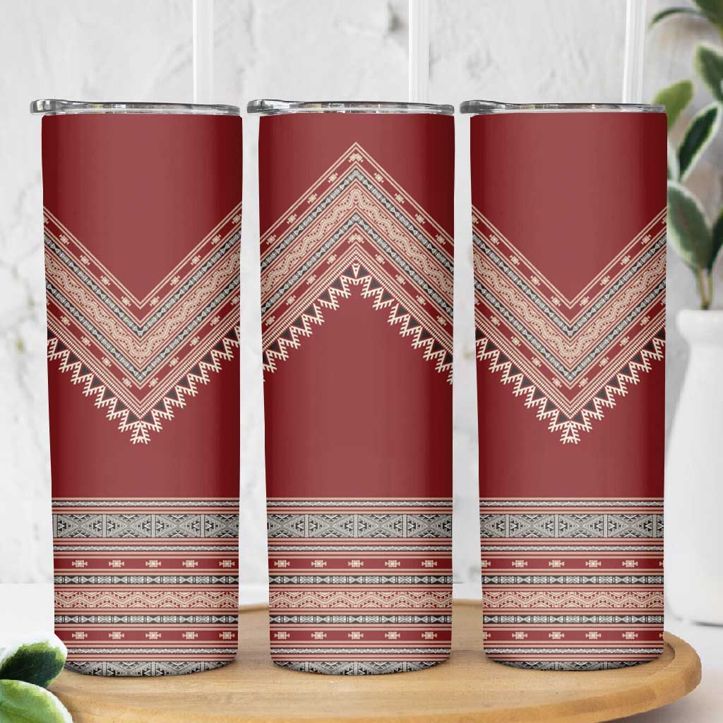 Tunisian Embroidery Pattern Skinny Tumbler - African Pride