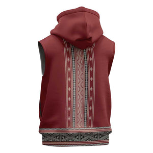 Tunisian Embroidery Pattern Sleeveless Hoodie - African Pride