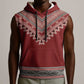 Tunisian Embroidery Pattern Sleeveless Hoodie - African Pride
