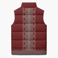 Tunisian Embroidery Pattern Sleeveless Puffer Jacket - African Pride
