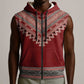 Tunisian Embroidery Pattern Sleeveless Zip Hoodie - African Pride