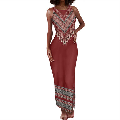 Tunisian Embroidery Pattern Tank Maxi Dress - African Pride