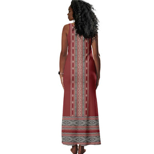 Tunisian Embroidery Pattern Tank Maxi Dress - African Pride