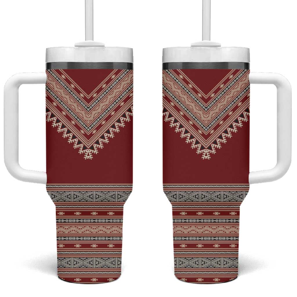 Tunisian Embroidery Pattern Tumbler With Handle - African Pride