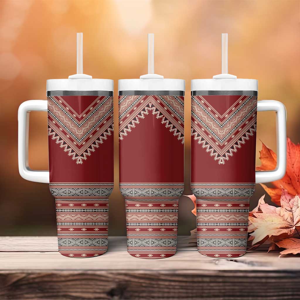 Tunisian Embroidery Pattern Tumbler With Handle - African Pride