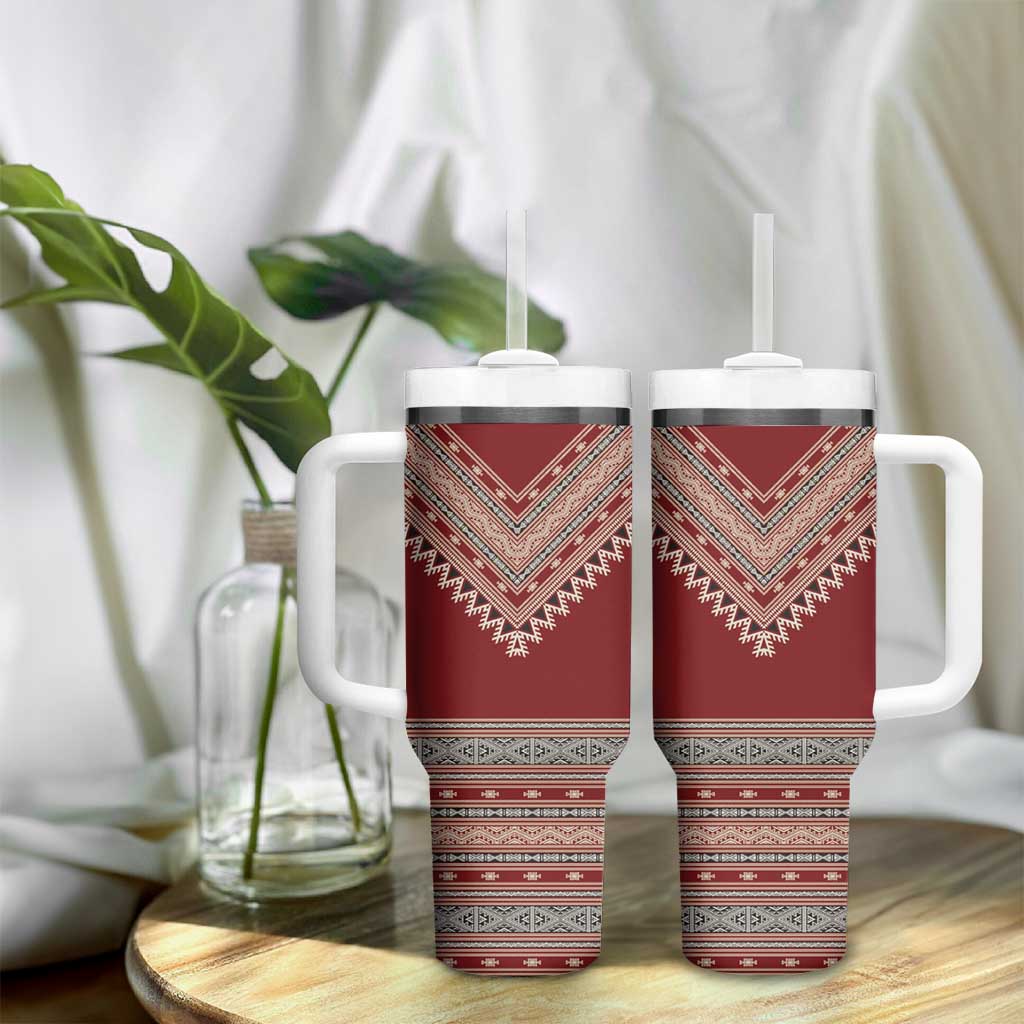 Tunisian Embroidery Pattern Tumbler With Handle - African Pride