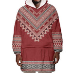 Tunisian Embroidery Pattern Wearable Blanket Hoodie - African Pride