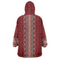 Tunisian Embroidery Pattern Wearable Blanket Hoodie - African Pride