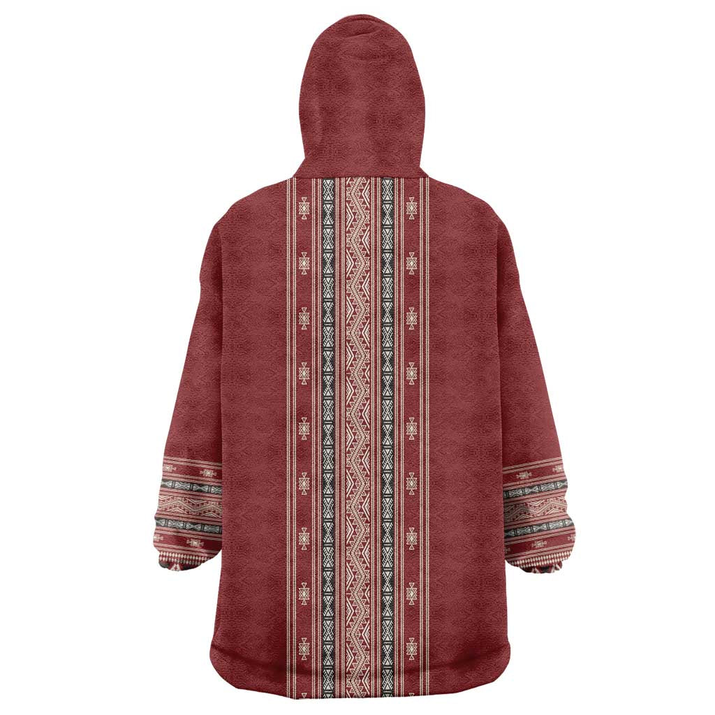 Tunisian Embroidery Pattern Wearable Blanket Hoodie - African Pride