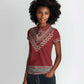 Tunisian Embroidery Pattern Women Polo Shirt LT9