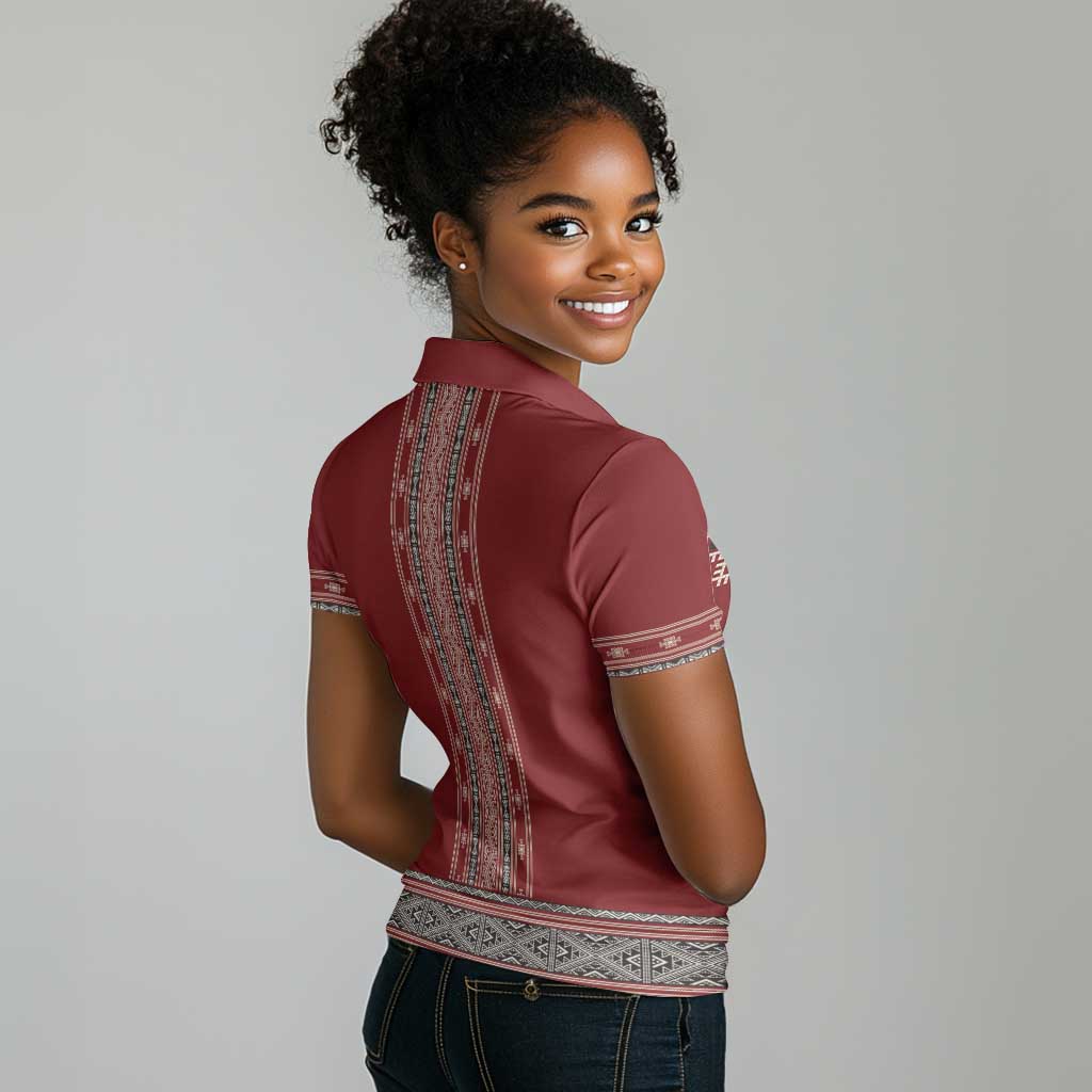 Tunisian Embroidery Pattern Women Polo Shirt LT9