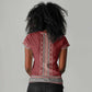 Tunisian Embroidery Pattern Women V-Neck T-Shirt LT9