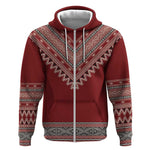 Tunisian Embroidery Pattern Zip Hoodie - African Pride