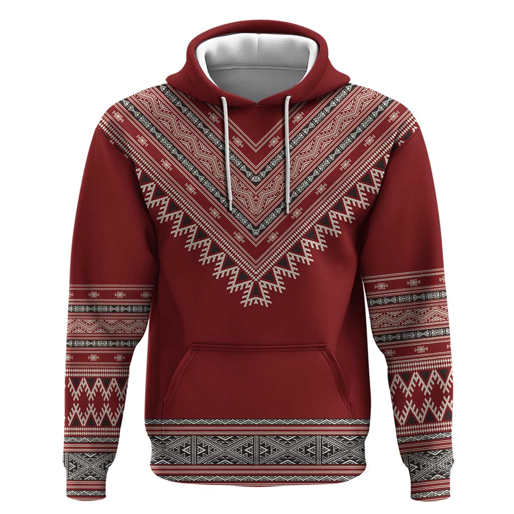 Tunisian Embroidery Pattern Zip Hoodie - African Pride