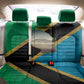 African Volcano Kilimanjaro Tanzania Back Car Seat Cover Grunge Flag Map of Tanzania - African Pride