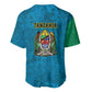 African Volcano Kilimanjaro Tanzania Baseball Jersey Grunge Flag Map of Tanzania - African Pride