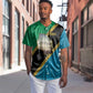 African Volcano Kilimanjaro Tanzania Baseball Jersey Grunge Flag Map of Tanzania - African Pride