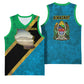 African Volcano Kilimanjaro Tanzania Basketball Jersey Grunge Flag Map of Tanzania - African Pride