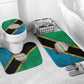African Volcano Kilimanjaro Tanzania Bathroom Set Grunge Flag Map of Tanzania