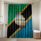 African Volcano Kilimanjaro Tanzania Bathroom Set Grunge Flag Map of Tanzania