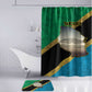 African Volcano Kilimanjaro Tanzania Bathroom Set Grunge Flag Map of Tanzania