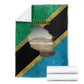 African Volcano Kilimanjaro Tanzania Blanket Grunge Flag Map of Tanzania - African Pride