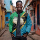 African Volcano Kilimanjaro Tanzania Bomber Jacket Grunge Flag Map of Tanzania - African Pride