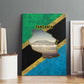 African Volcano Kilimanjaro Tanzania Canvas Wall Art Grunge Flag Map of Tanzania - African Pride