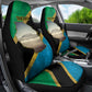 African Volcano Kilimanjaro Tanzania Car Seat Cover Grunge Flag Map of Tanzania - African Pride