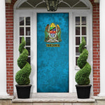 African Volcano Kilimanjaro Tanzania Door Cover Grunge Flag Map of Tanzania