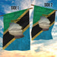 African Volcano Kilimanjaro Tanzania Garden Flag Grunge Flag Map of Tanzania - African Pride
