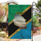 African Volcano Kilimanjaro Tanzania Garden Flag Grunge Flag Map of Tanzania - African Pride