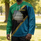 African Volcano Kilimanjaro Tanzania Hockey Jersey Grunge Flag Map of Tanzania