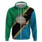African Volcano Kilimanjaro Tanzania Hoodie Grunge Flag Map of Tanzania - African Pride