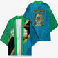 African Volcano Kilimanjaro Tanzania Kimono Grunge Flag Map of Tanzania