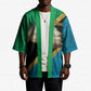 African Volcano Kilimanjaro Tanzania Kimono Grunge Flag Map of Tanzania