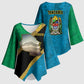 African Volcano Kilimanjaro Tanzania Kimono Sleeve Blouse Grunge Flag Map of Tanzania