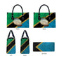 African Volcano Kilimanjaro Tanzania Leather Bag Grunge Flag Map of Tanzania