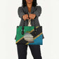African Volcano Kilimanjaro Tanzania Leather Bag Grunge Flag Map of Tanzania