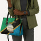 African Volcano Kilimanjaro Tanzania Leather Bag Grunge Flag Map of Tanzania