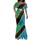 African Volcano Kilimanjaro Tanzania Mermaid Dress Grunge Flag Map of Tanzania - African Pride