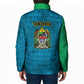 African Volcano Kilimanjaro Tanzania Padded Jacket Grunge Flag Map of Tanzania