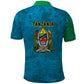 African Volcano Kilimanjaro Tanzania Polo Shirt Grunge Flag Map of Tanzania - African Pride
