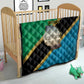 African Volcano Kilimanjaro Tanzania Quilt Grunge Flag Map of Tanzania - African Pride