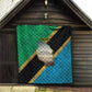 African Volcano Kilimanjaro Tanzania Quilt Grunge Flag Map of Tanzania - African Pride