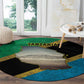African Volcano Kilimanjaro Tanzania Round Carpet Grunge Flag Map of Tanzania - African Pride