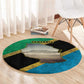 African Volcano Kilimanjaro Tanzania Round Carpet Grunge Flag Map of Tanzania - African Pride