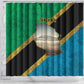 African Volcano Kilimanjaro Tanzania Shower Curtain Grunge Flag Map of Tanzania - African Pride
