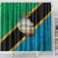 African Volcano Kilimanjaro Tanzania Shower Curtain Grunge Flag Map of Tanzania - African Pride